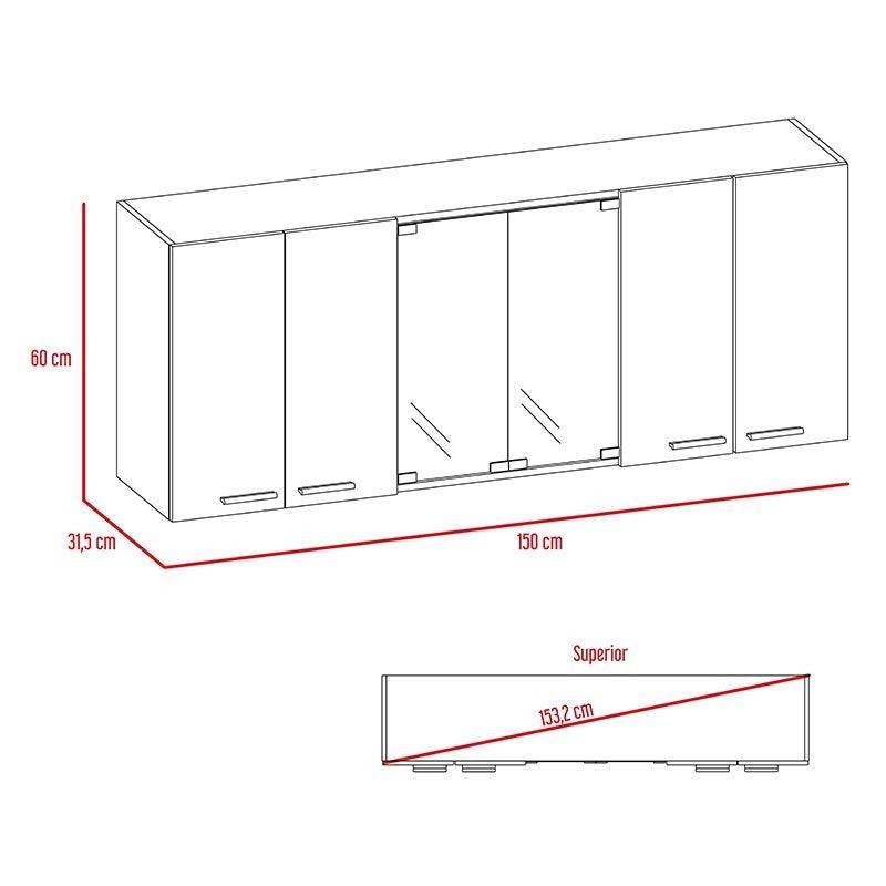 Combo para Cocina Caesar, incluye Gabinete Superior y Modulo Microondas
