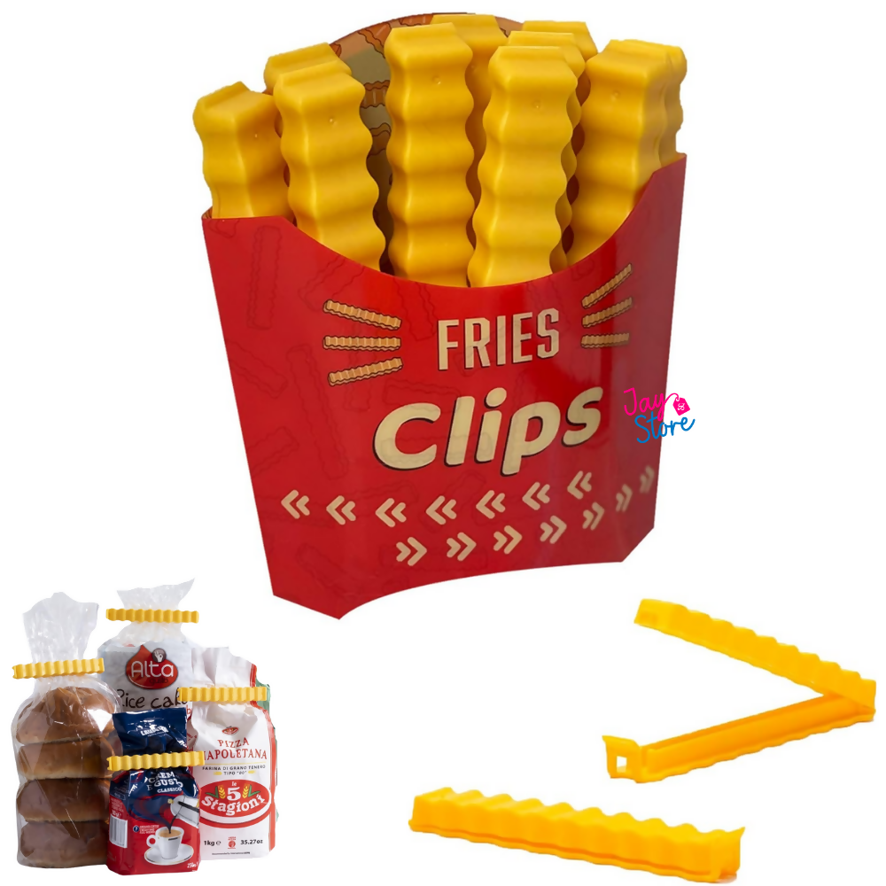 Setx12 Ganchos Clips para Cerrar Bolsas Forma Papas Fritas