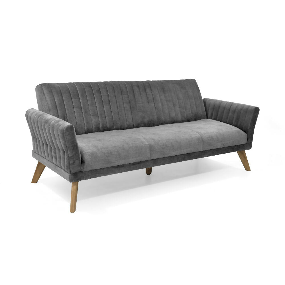 Sofa Cama Pensilvania 205x85x87 Reclinable Tela Gris