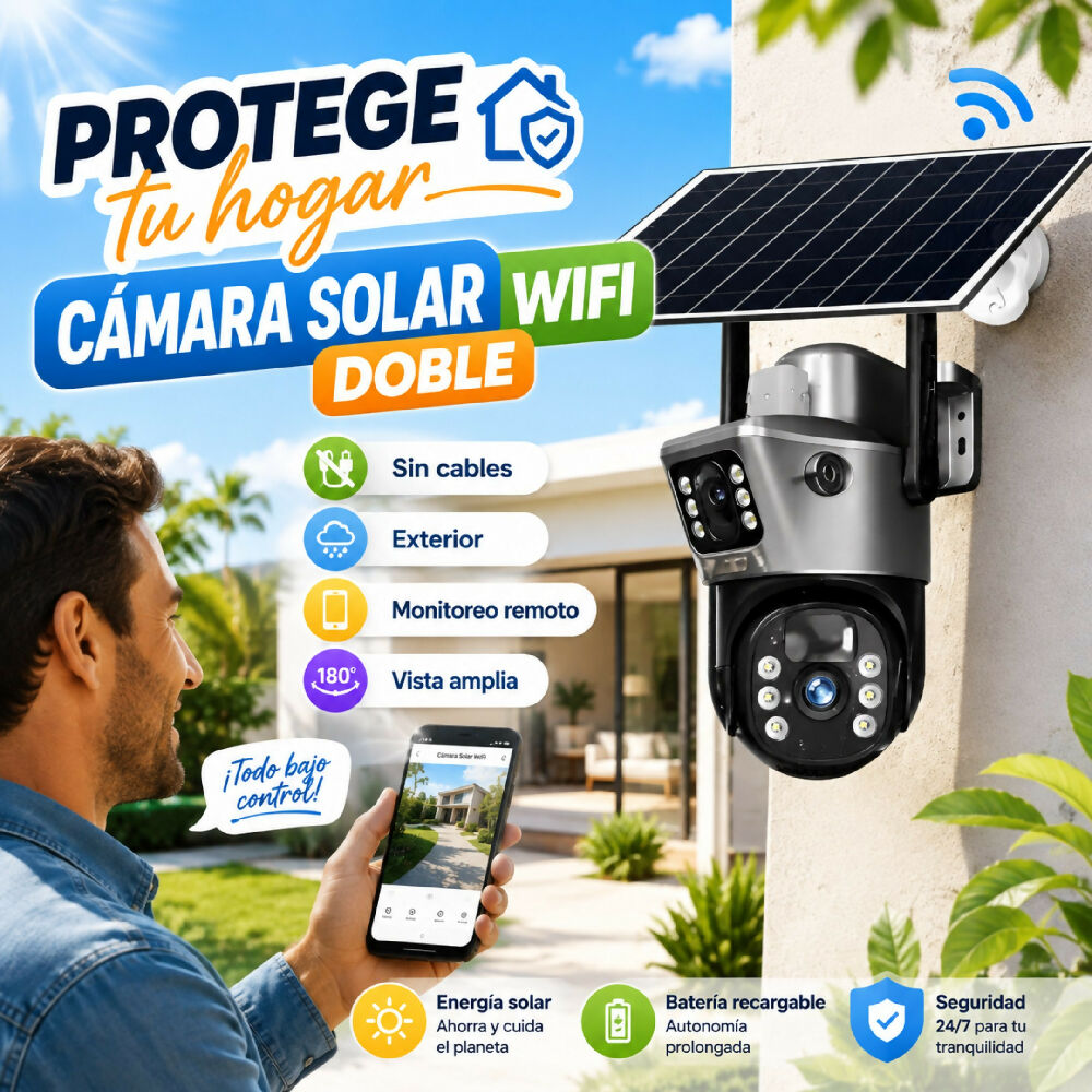 Cámara De Seguridad Solar TP-15 WiFi Exterior Visión Nocturna Full HD