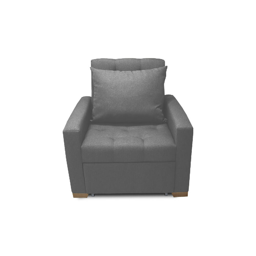 Sofá Cama Unipersonal Sabathy Tela Lino 95X90X94Cm Gris