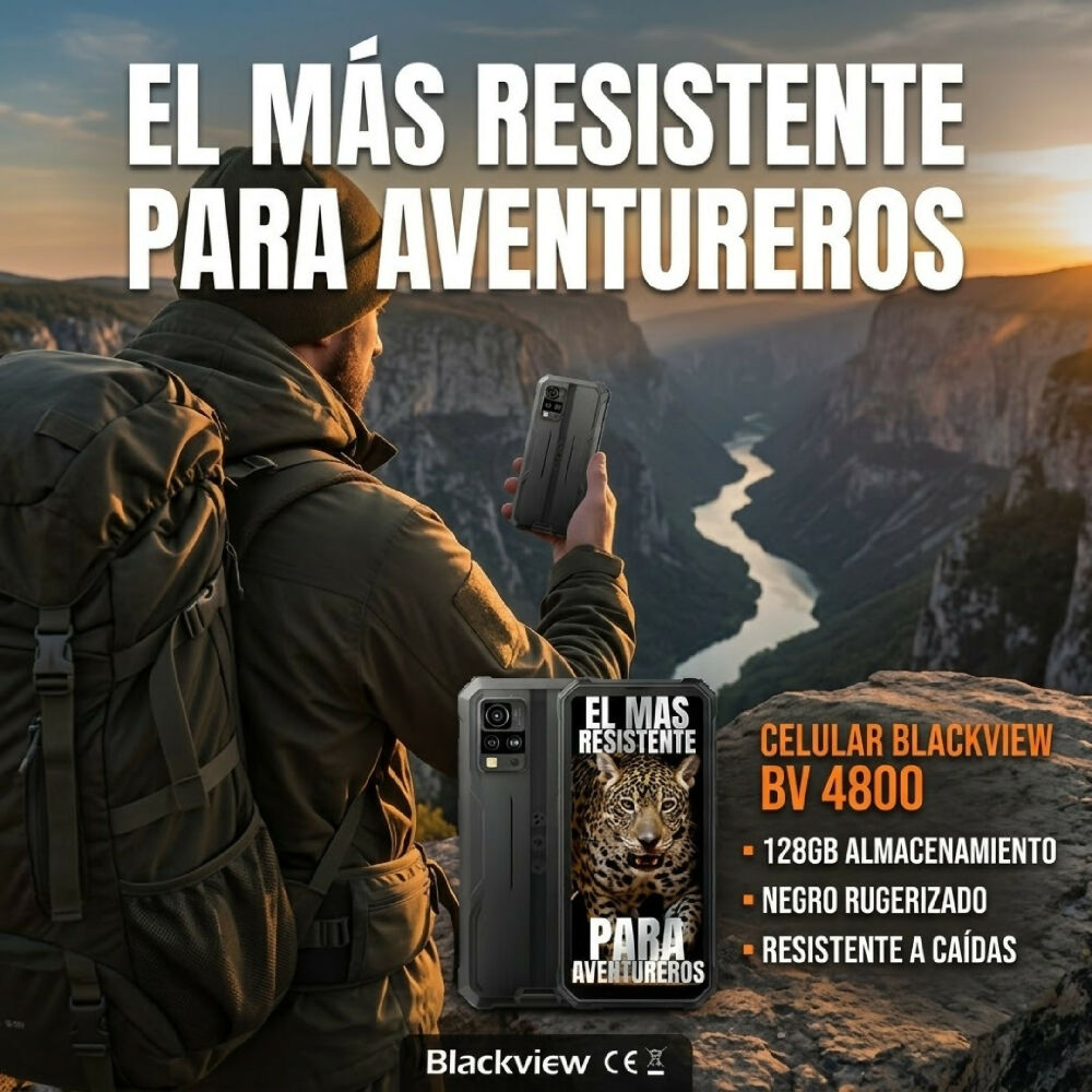 Celular Blackview BV 4800 128GB Negro Resistente A Caídas