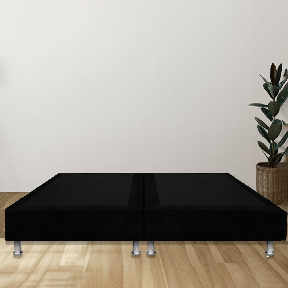 Base Cama Sommier Dividida 140x190 Ecocuero Negro