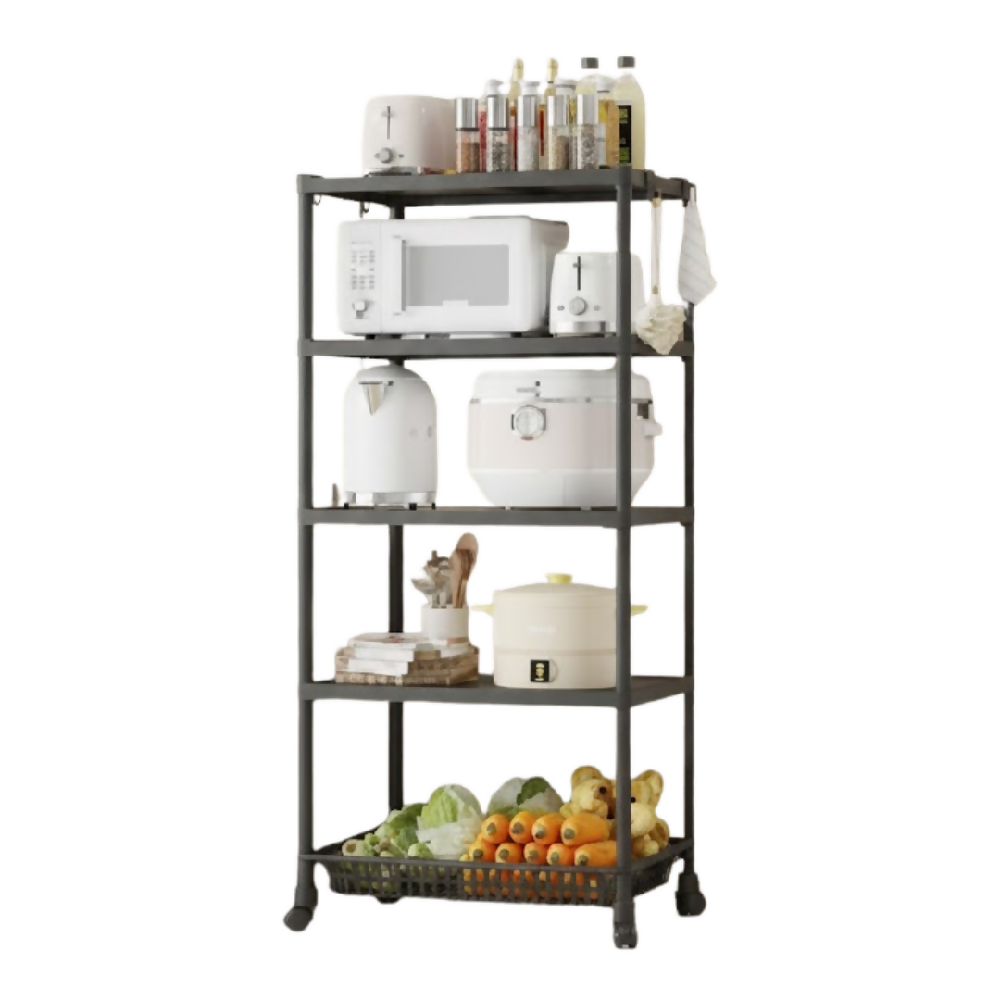 Estante Organizador 5 Niveles Con Ruedas Multiusos YH6710-5D Estantería Móvil Para Cocina, Baño Y Hogar