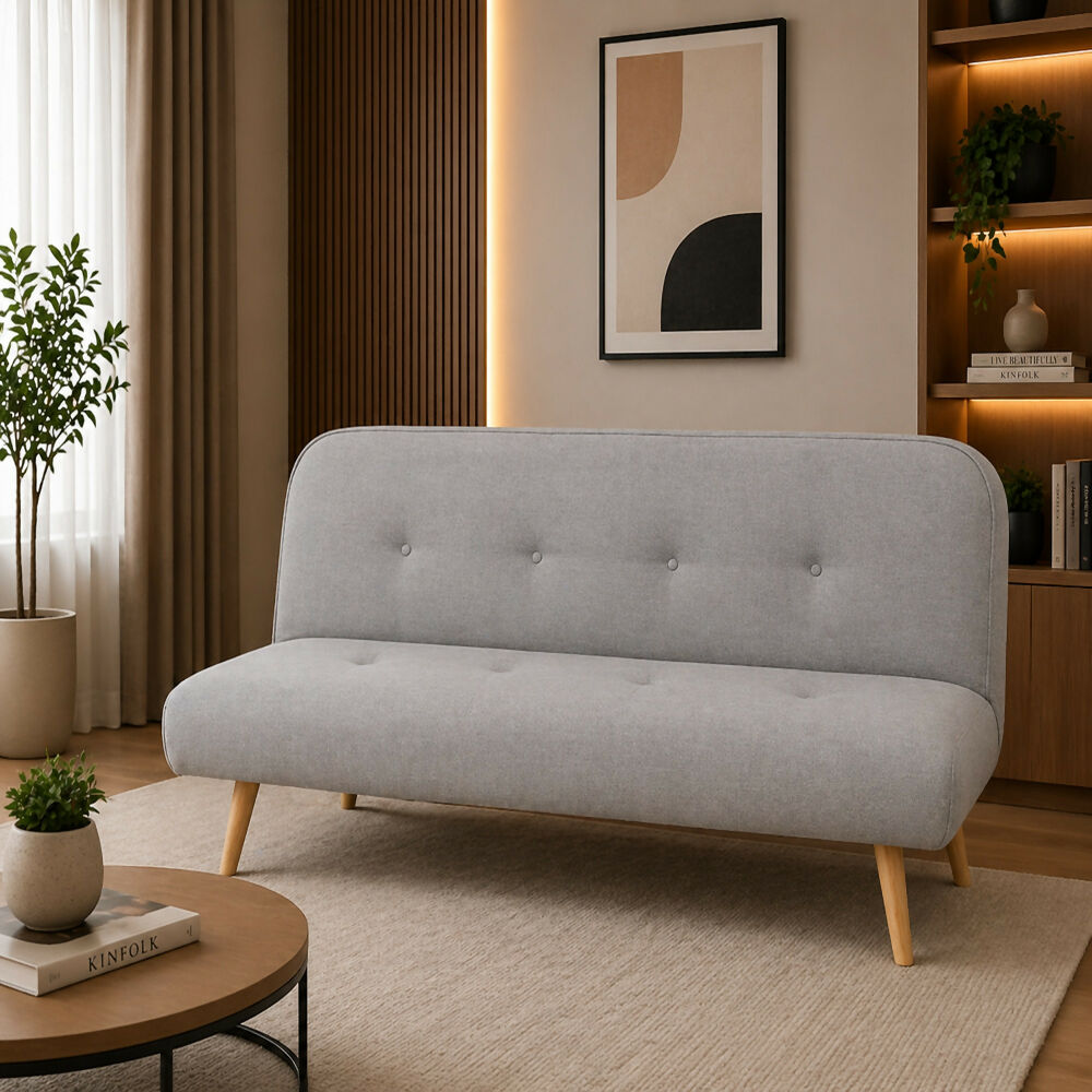 Sofa Cama Nordik 3 Puestos Tela Gris