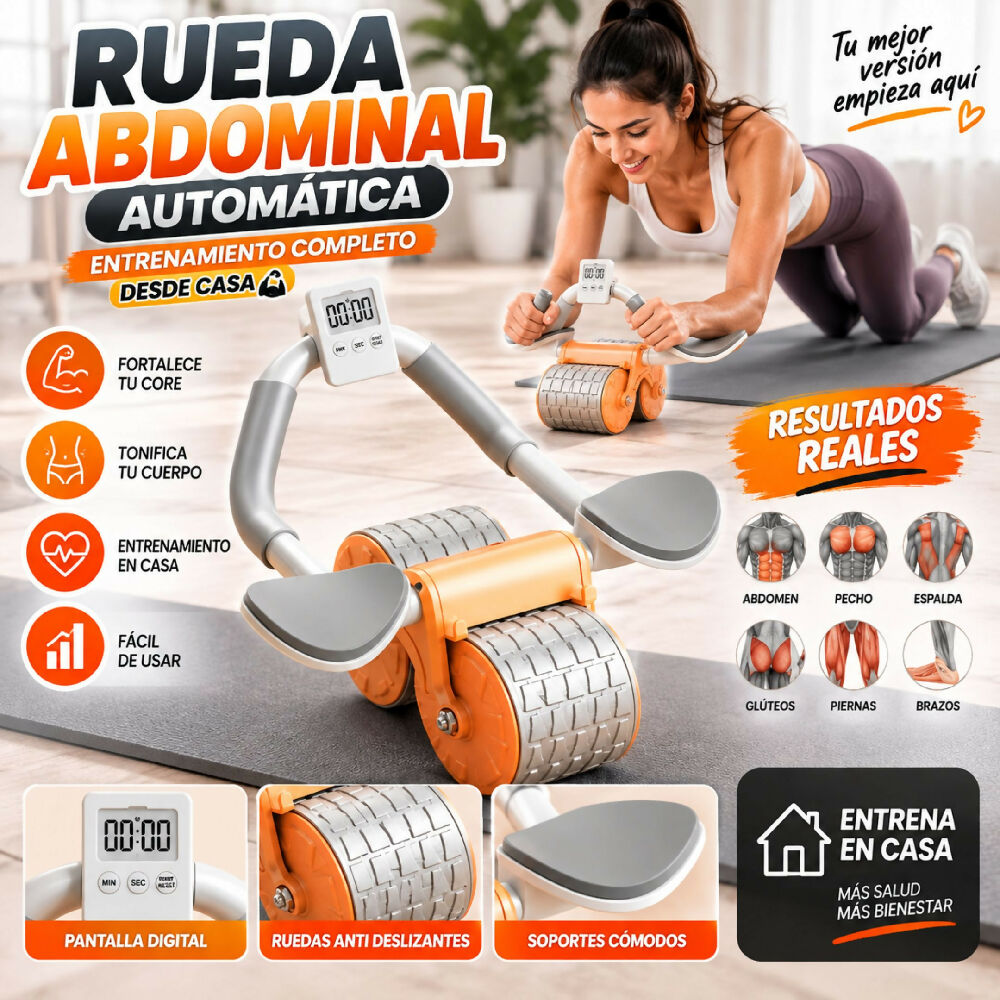 Rueda Abdominal Con Apoyabrazos Y Temporizador Estructura Ergonómica