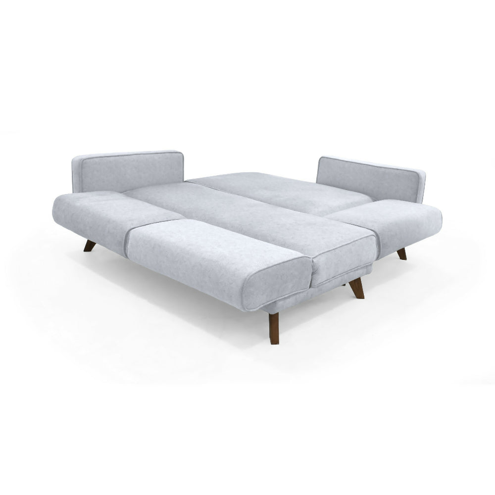 Sofa Cama en L Chelsea Derecho 265x160x76 Tela Plata