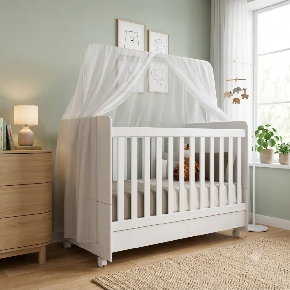 Cuna Para Bebé Convertible Blanca En Cama Infantil Con colchón
