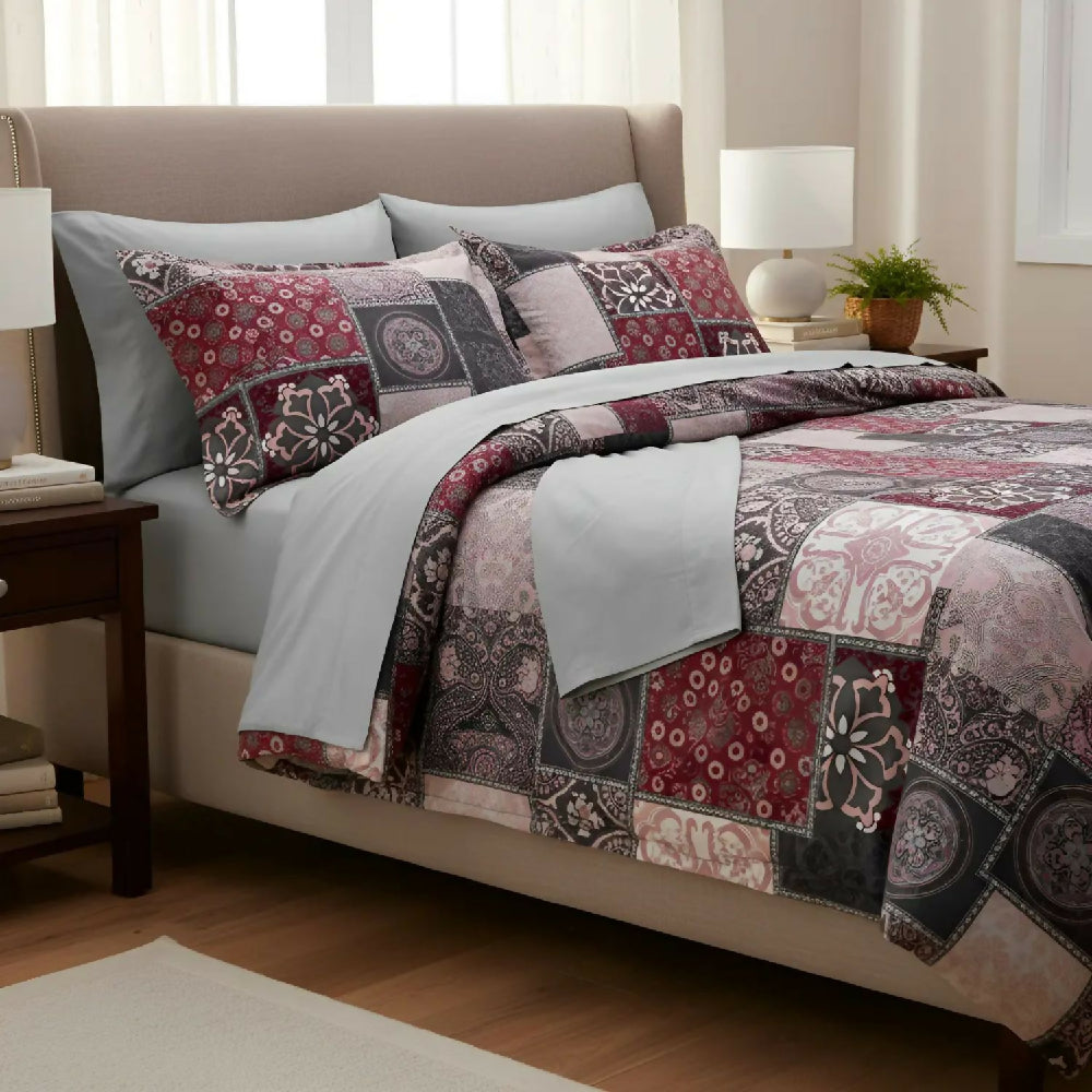 Juego de Sábanas Cama Queen 300 Hilos 100% Algodón Diseño Estambul
