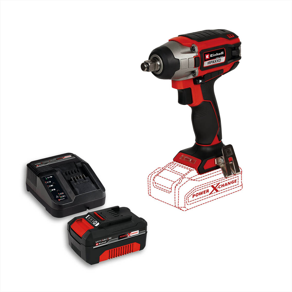 Llave de Impacto Inalámbrica Brushless 18V 230 Nm Incluye 1 Batería 4.0 Ah Y Cargador