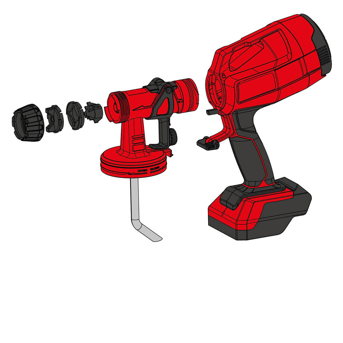 Pistola Para Pintar Inalámbrica 18V 800 Ml Incluye 1 Batería 4.0 Ah Y Cargador
