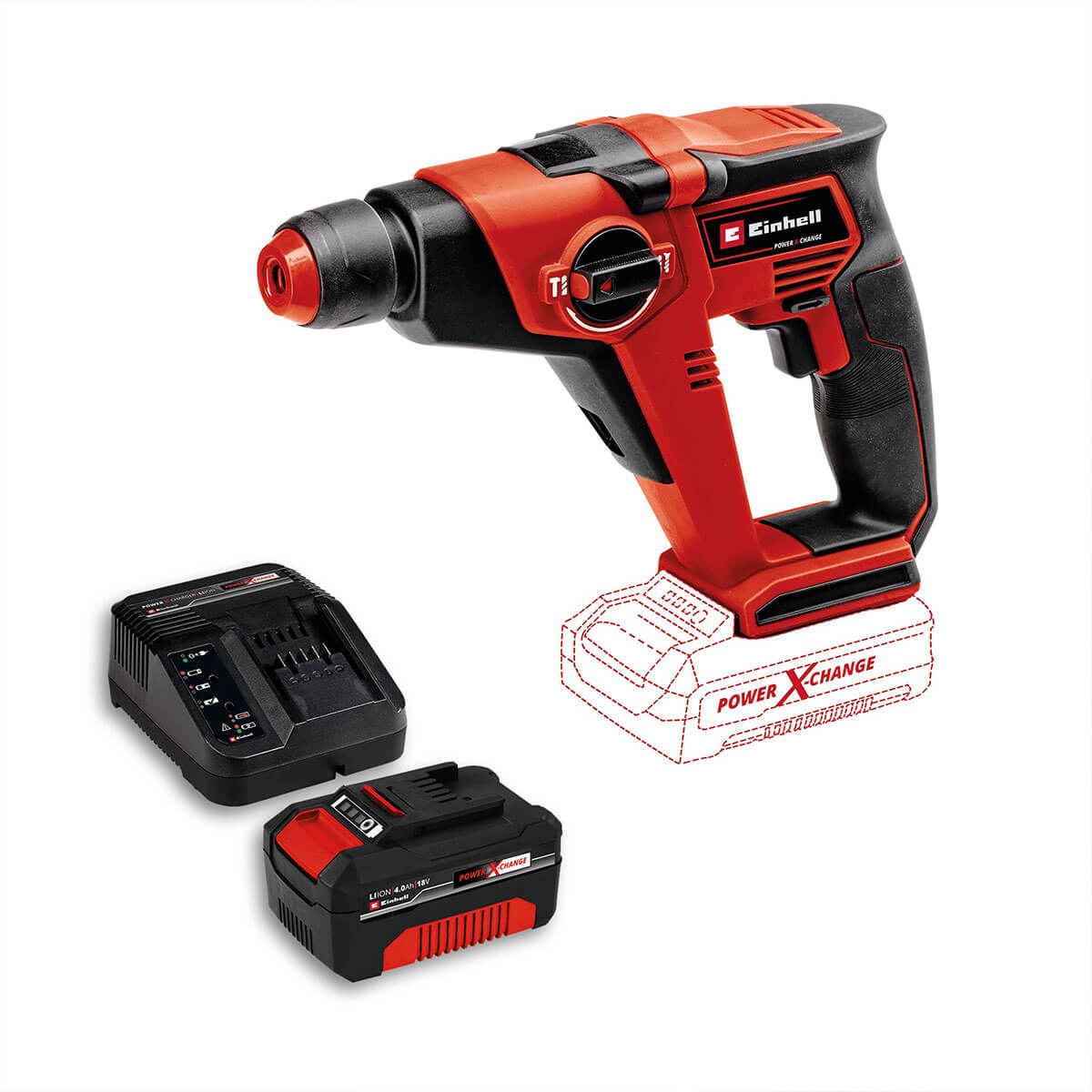 Rotomartillo Sds Plus Inalámbrico 18V 1.3 Joules Incluye 1 Batería 2.5 Ah Y Cargador