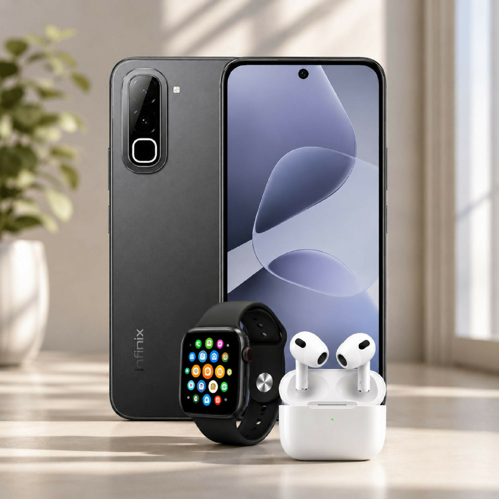 Celular Infinix Hot 70 256GB 4GB RAM Negro + Obsequio De Audífonos Y Reloj