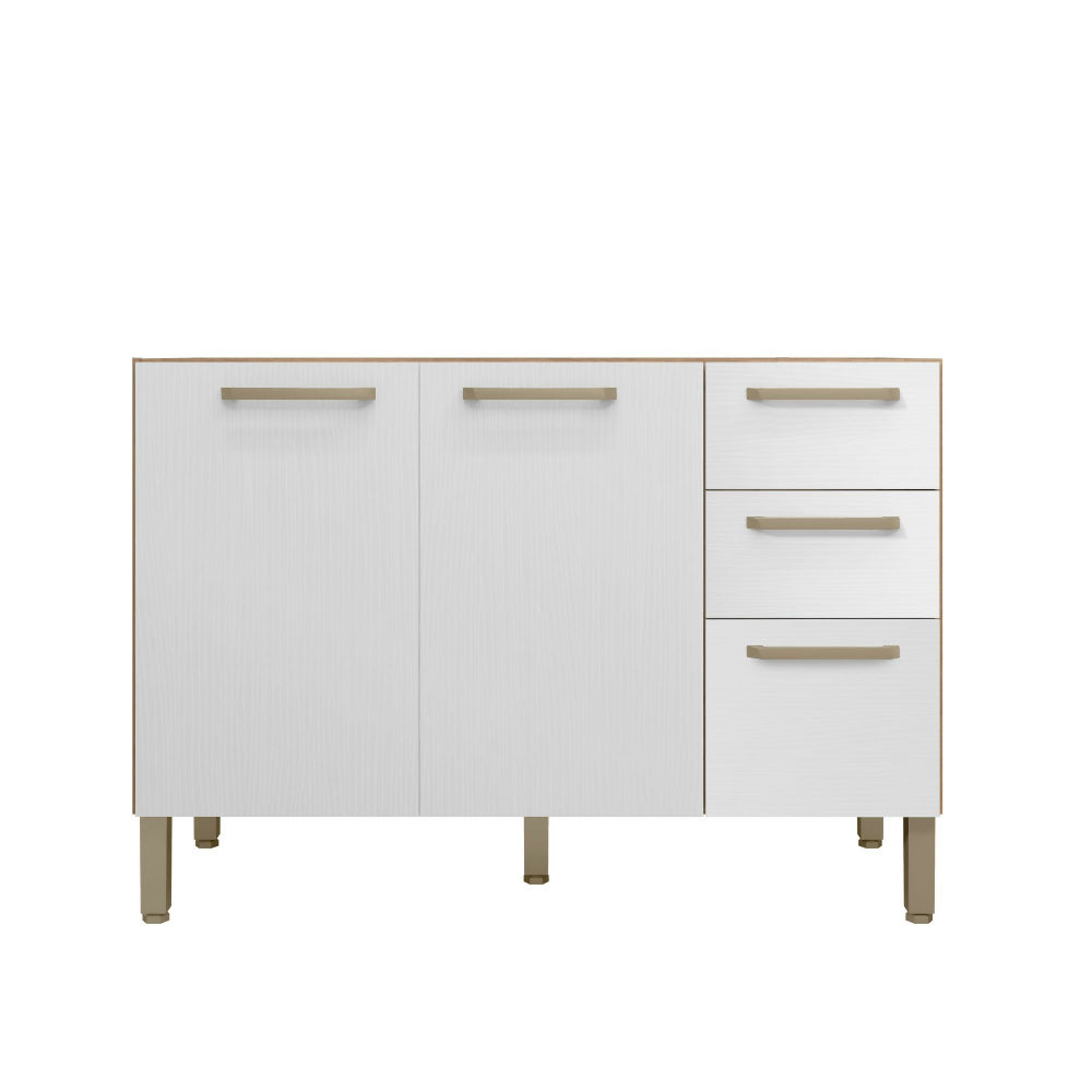 Cocina 120cm Lirio 6 puertas 2 cajones - Natural/blanco