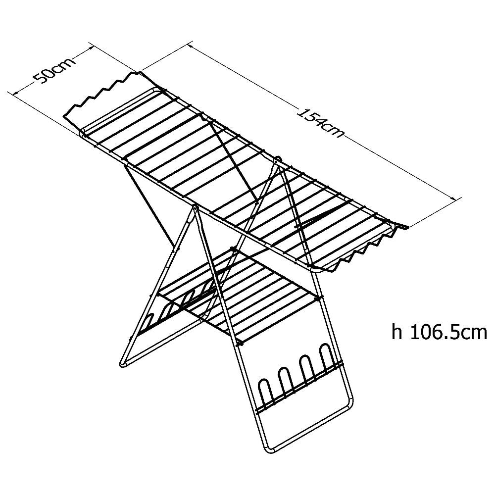 Tendedero de Piso Plegable Tipo Escalera 154x50x106,5 cm Rejiplas 25 kg con Escurridor para Zapatos