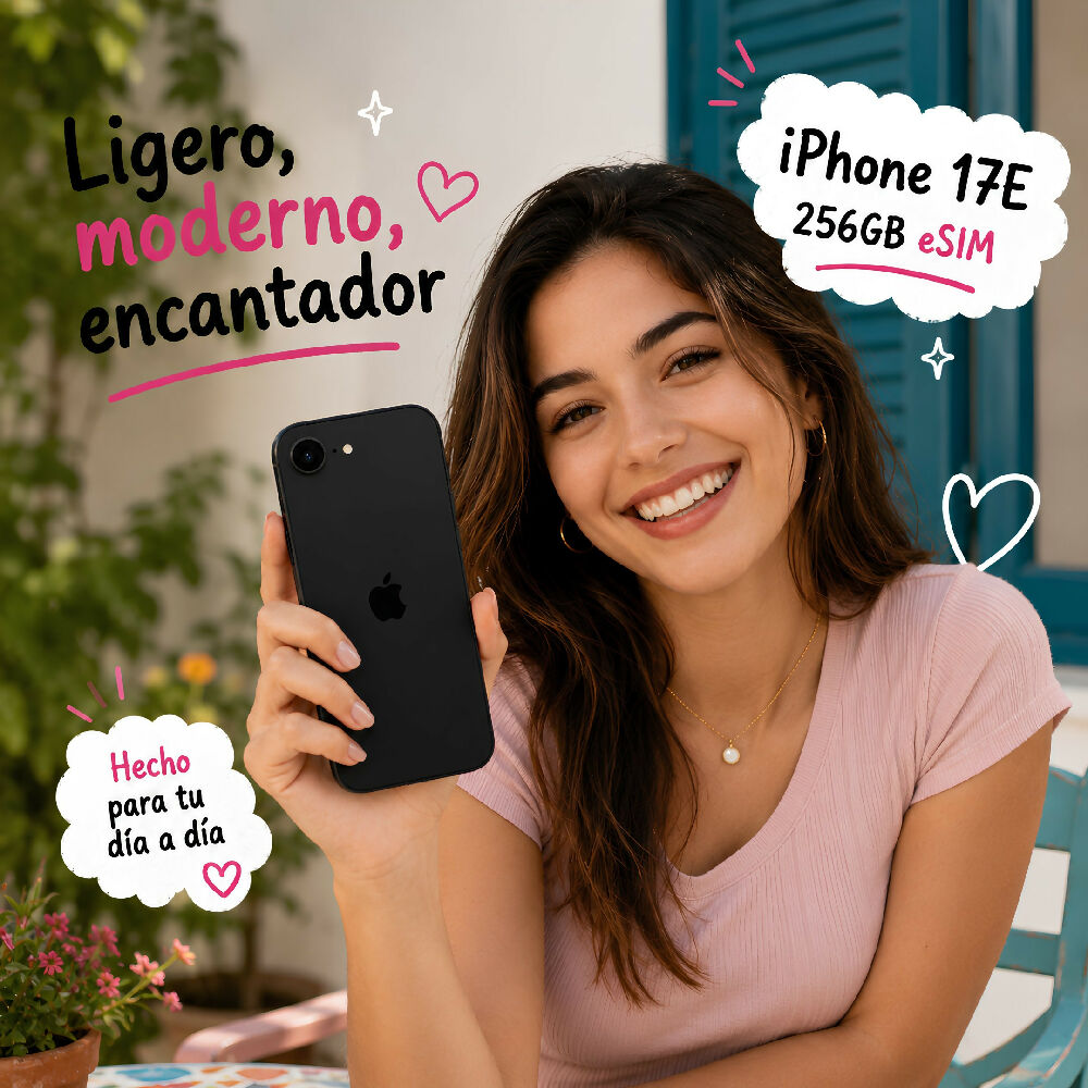 Celular Apple IPhone 17e 256gb ESim + Obsequio Lámpara Corazón 3D MagSafe Y Vidrio Negro