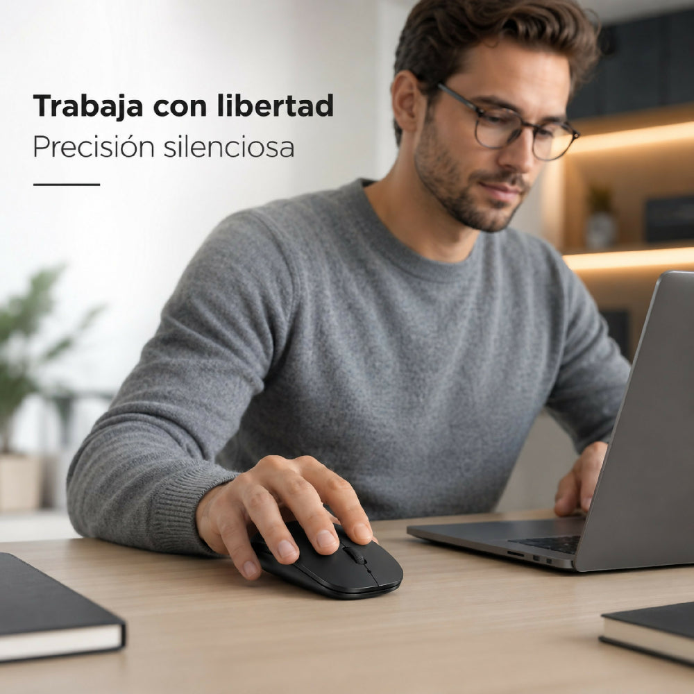 Mouse Inalámbrico Económico 4D Con Conexión Estable De 2.4 Ghz Y Diseño Ergonómico