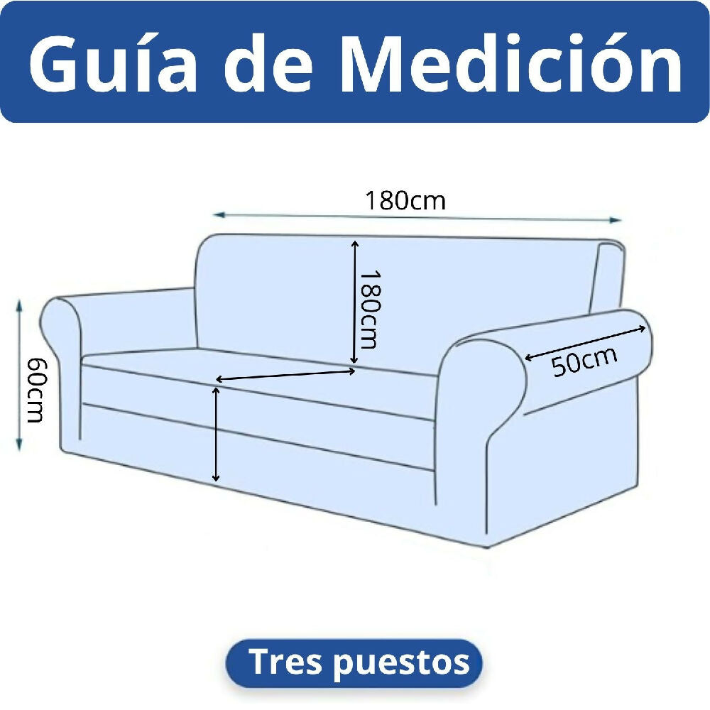 Protector de sofá 3 puestos elástico café