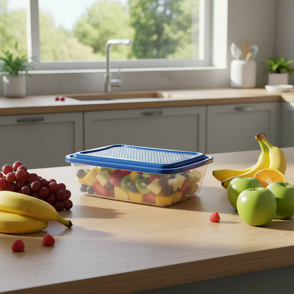Recipiente Basico Rectangular 3L Azul