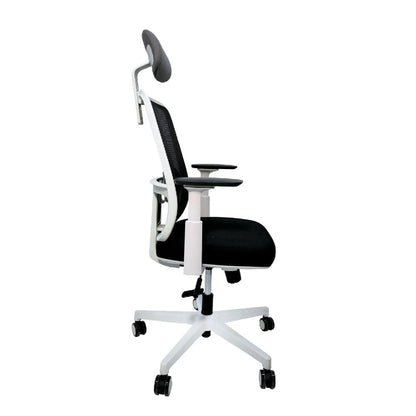 Silla de Oficina Ergonómica Nova Gris Con Cabecero Regulable