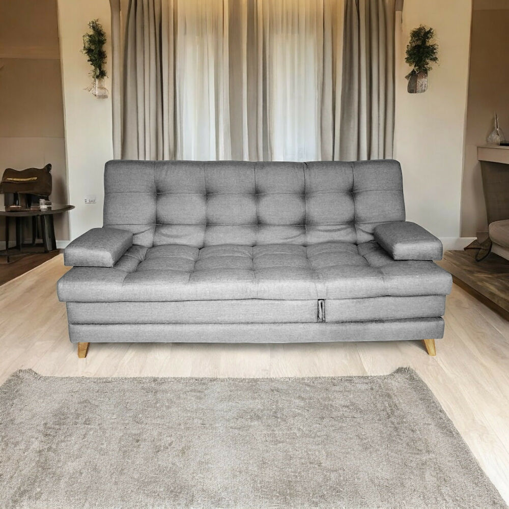 Sofa cama 5 posiciones Balmain Multifuncional Tela Gris