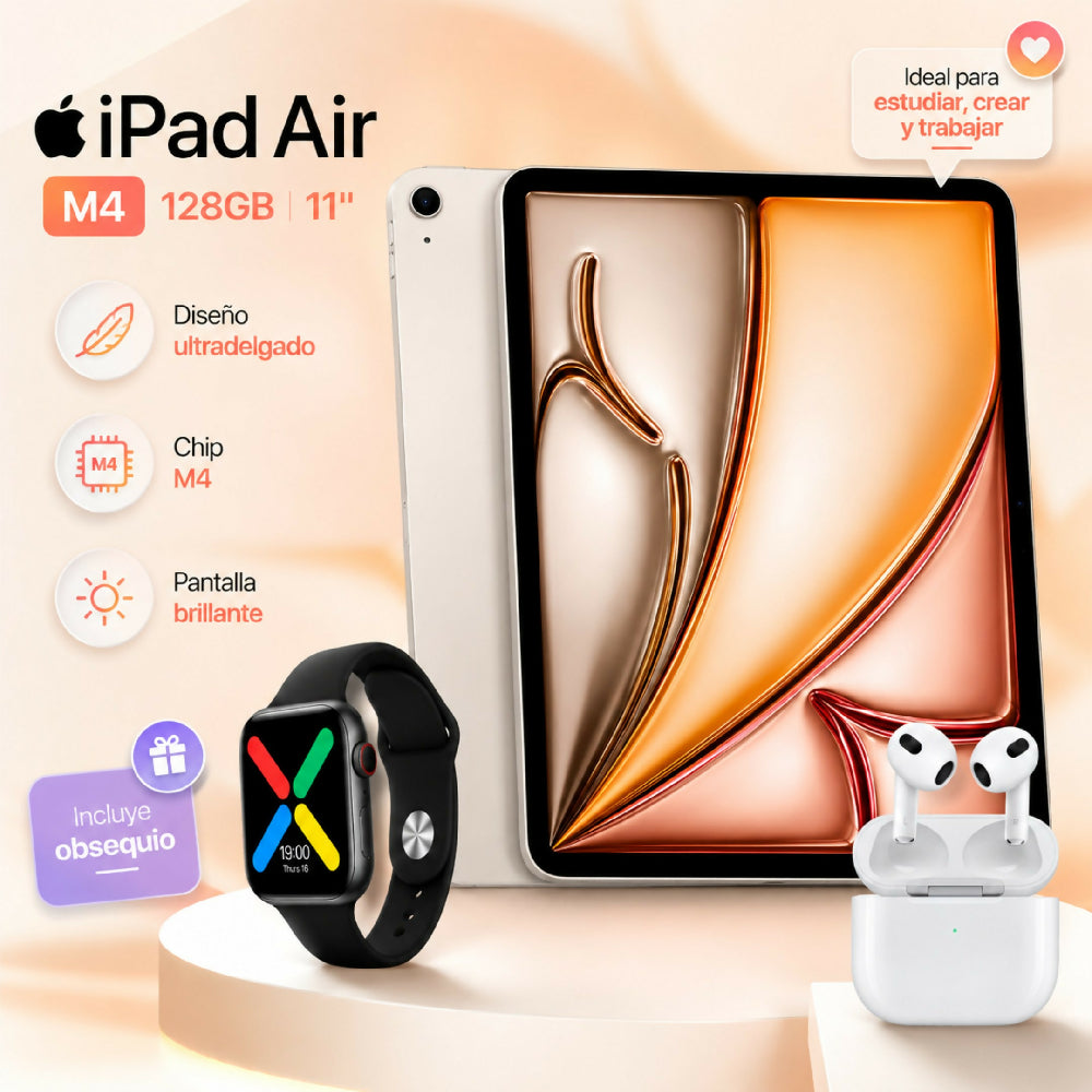 Tablet Apple Ipad Air M4 De 11 Pulgadas 128gb Wifi Diseño Ultrafino Plateado + Obsequio