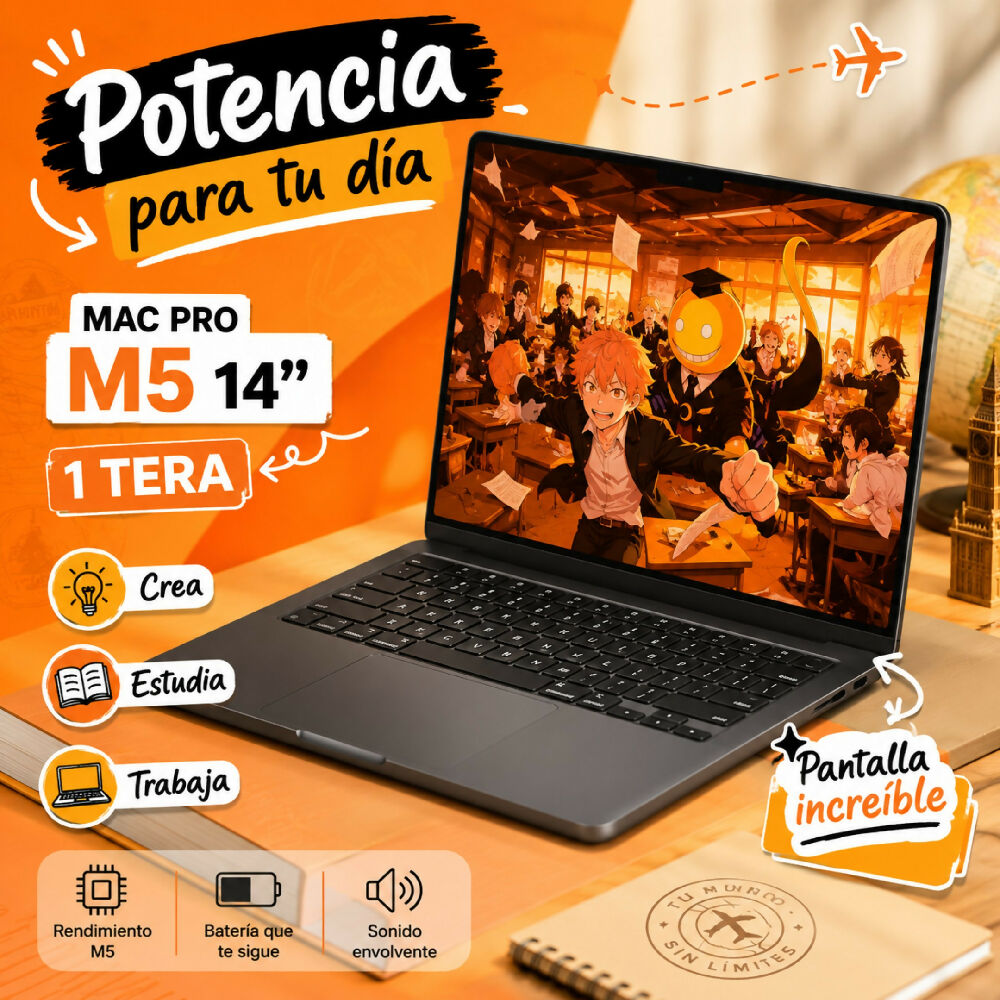 Macbook Pro 14 Pulgadas Chip M5 1tb 16gb Ram Equipo De Alto Rendimiento
