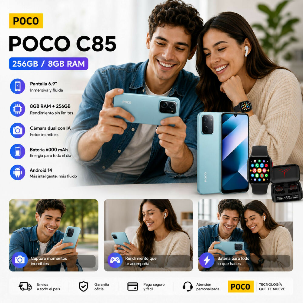 Celular Xiaomi POCO C85 256gb 8gb Ram Azul Obsequio Incluido