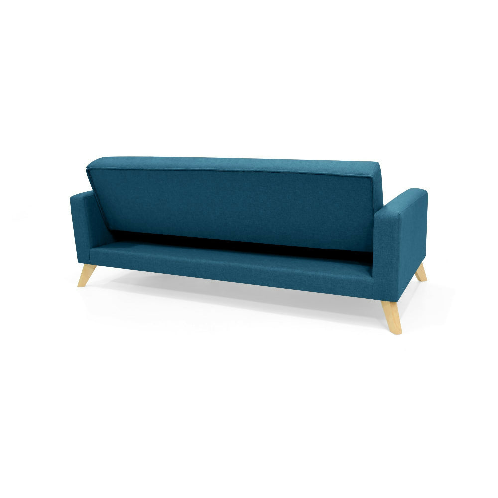 Sofa Cama Sion 206x90x82 Reclinable Tela Azul