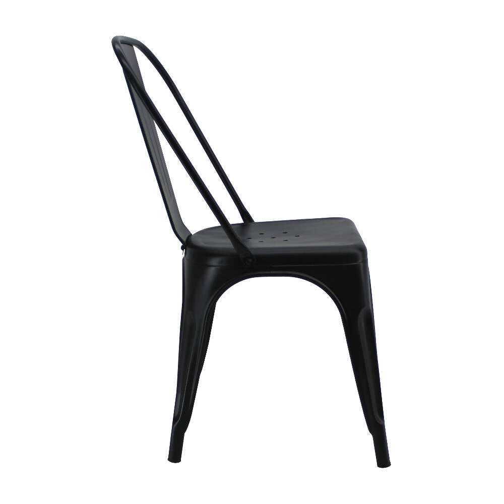 Kit por 2 Silla Tolix Metalica Para Comedor Restaurante -Negra