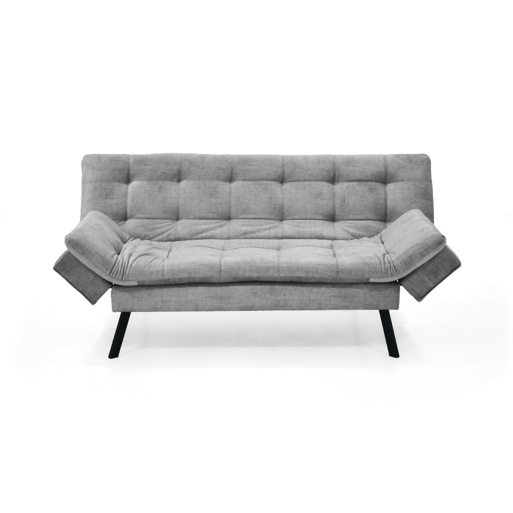 Sofa Cama Milan 176x90x78 Reclinable Tela Gris