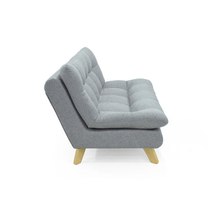 Sofa 2 Puestos Toulouse Tela Poliester Plata