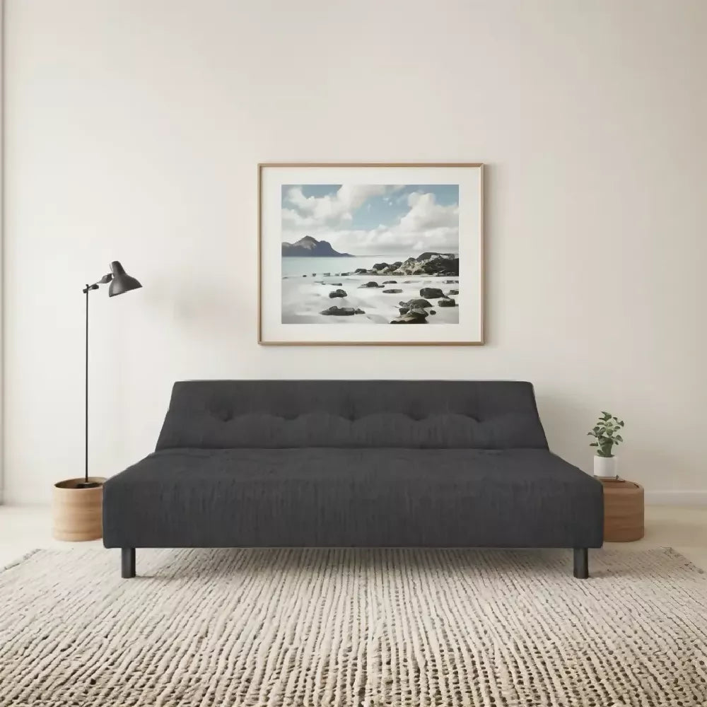 Sofá Cama Mauro Tela, Color Gris Oscuro
