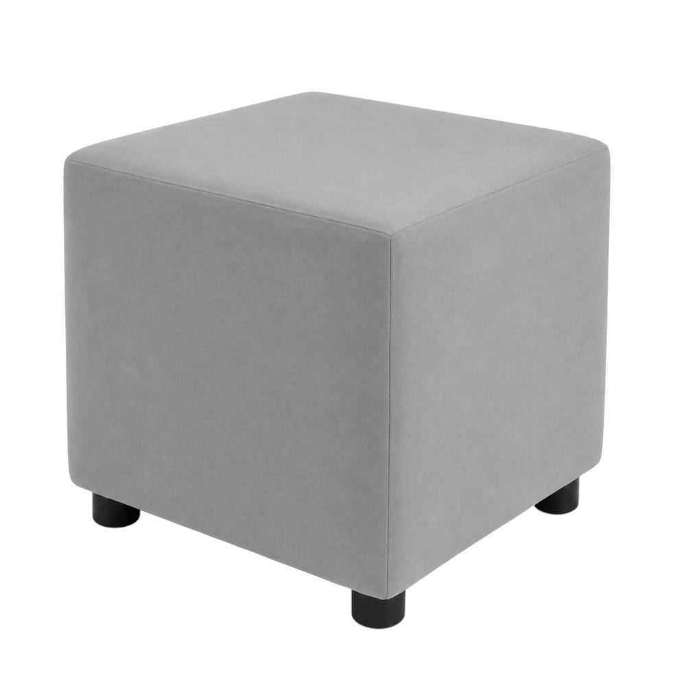Puff Decorativo 40x40 Gris Claro Tela
