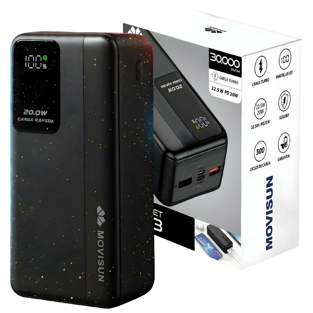 Power Bank Rocket P33 Movisun 30000MaH De Gran Capacidad