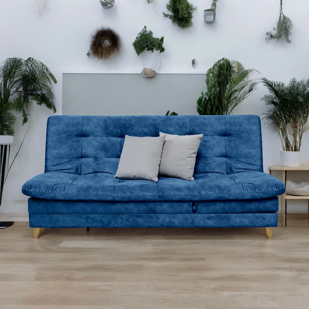 Sofa cama 5 posiciones Agassi Tela Azul - Incluye Cojines