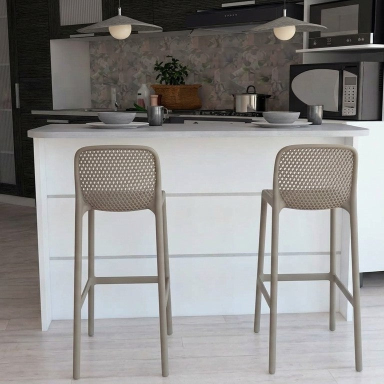 Combo Supre, Incluye Barra de Cocina y 2 Sillas para Bar Color Taupe