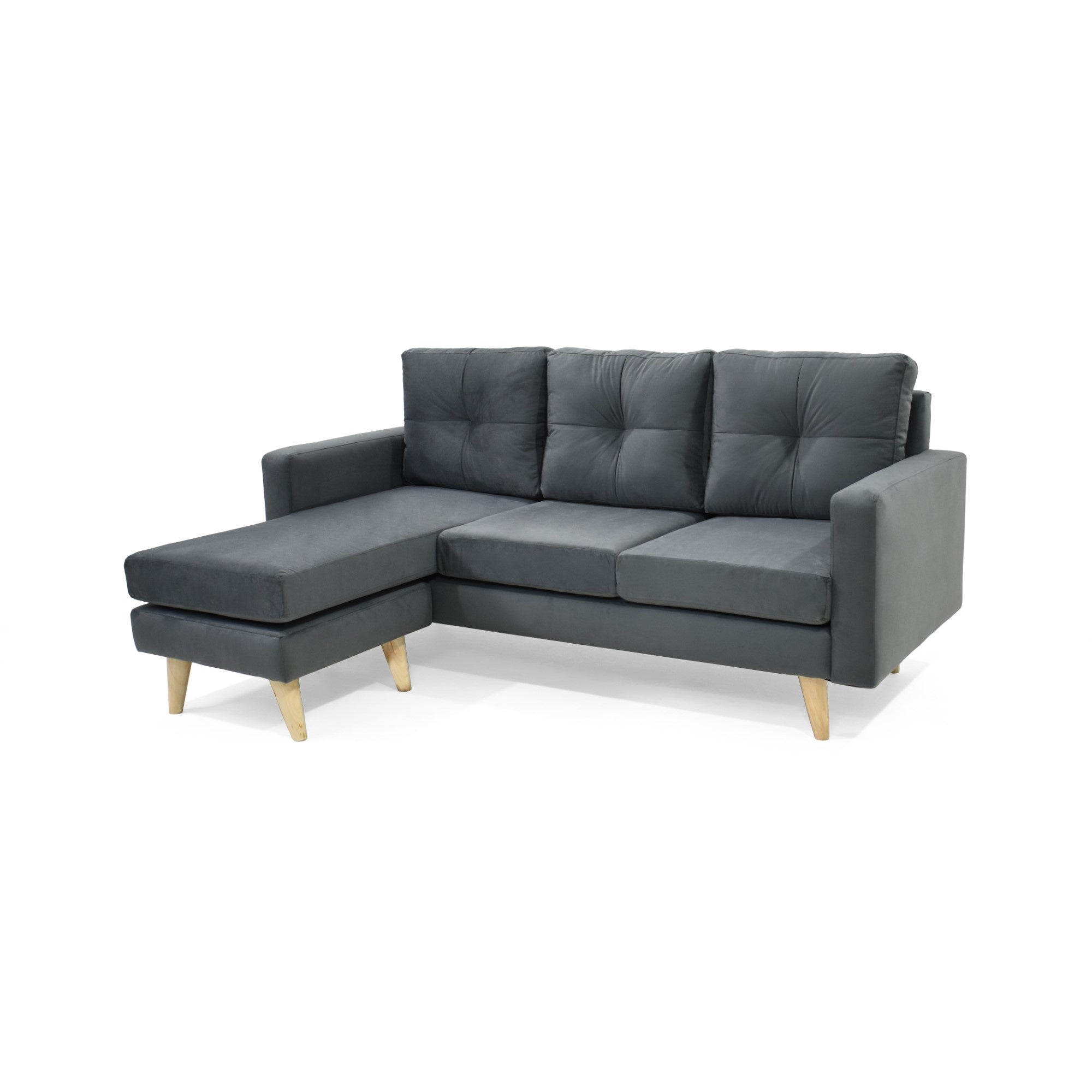 Sofa en L Derecho Beira Tela Gris