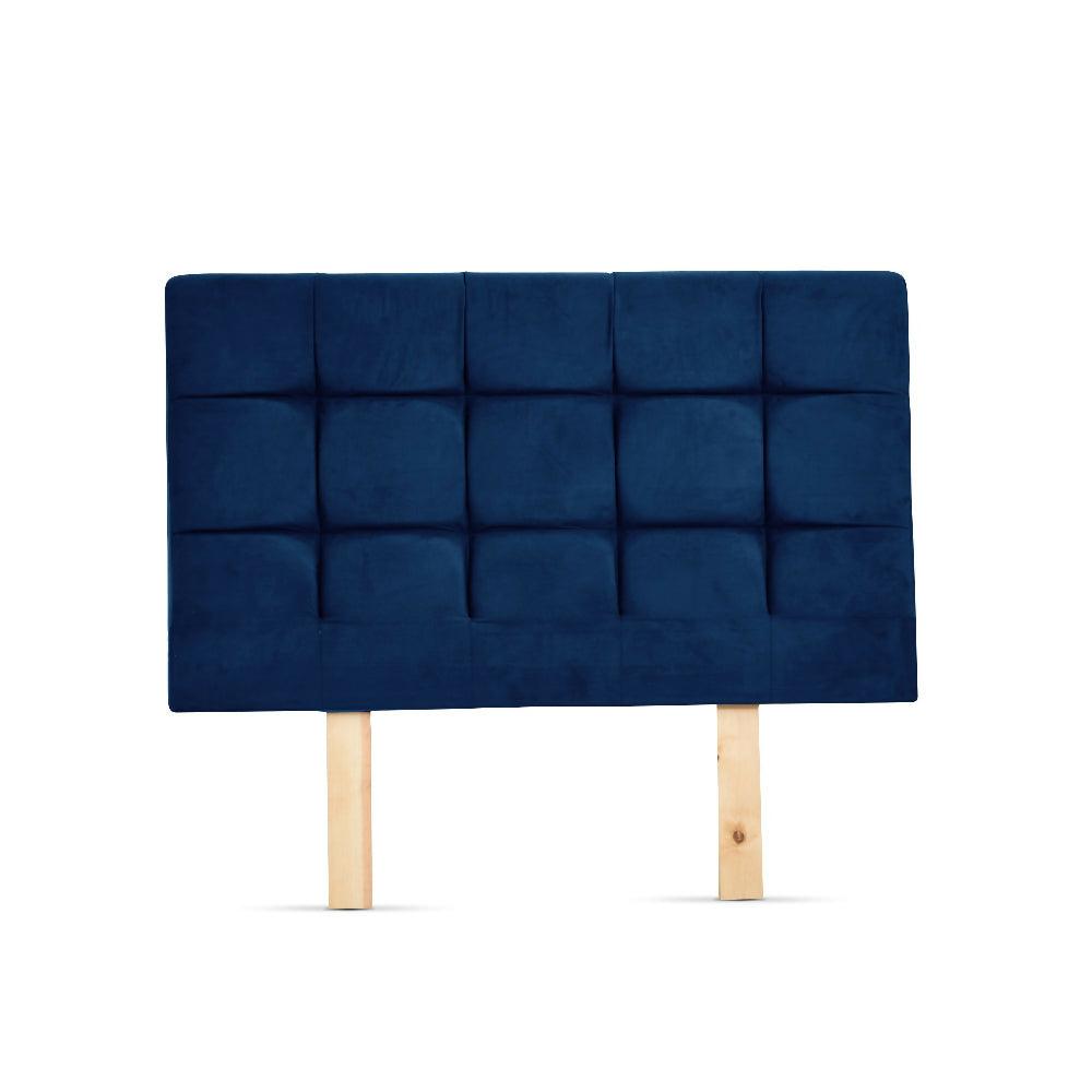 Set Cabecero Capitoneado Brend y Base cama Doble Azul