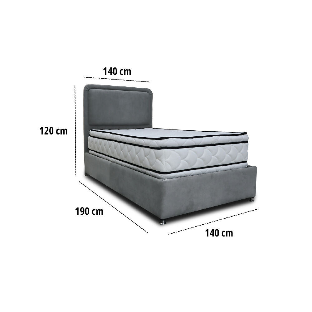 Combo Basecama Nube doble 140x190 mas Espaldar Gris Oscuro