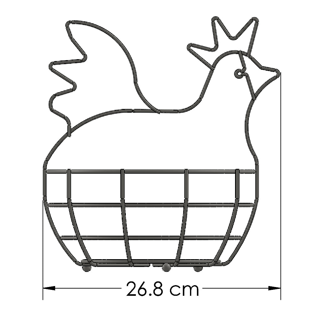 Huevera Rejiplas Canasta Gallina Acero Plastificado Negro Capacidad 30 Huevos
