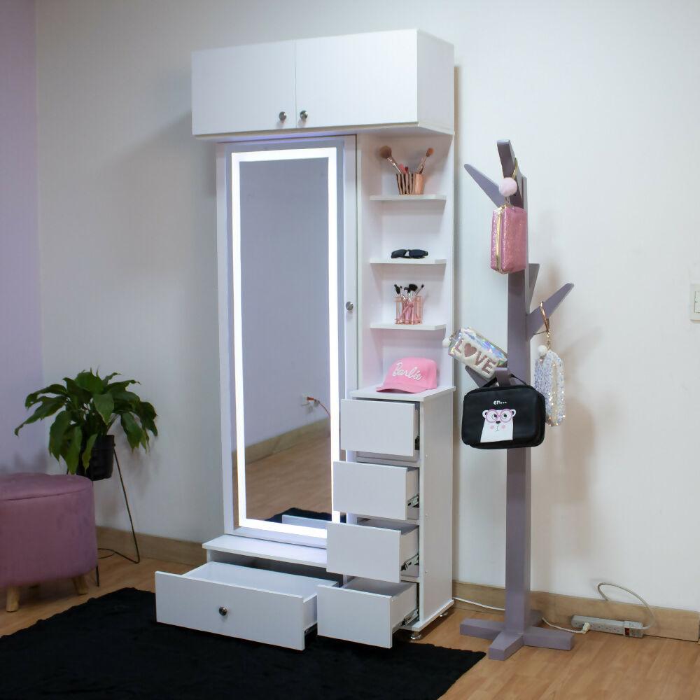 Vanity puerta abatible Led Con Maletero