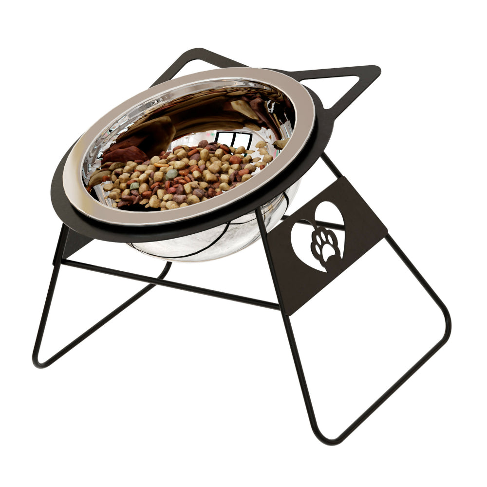 Comedero Para Gatos Elevado Con Bowl Acero Inoxidable Rejiplas