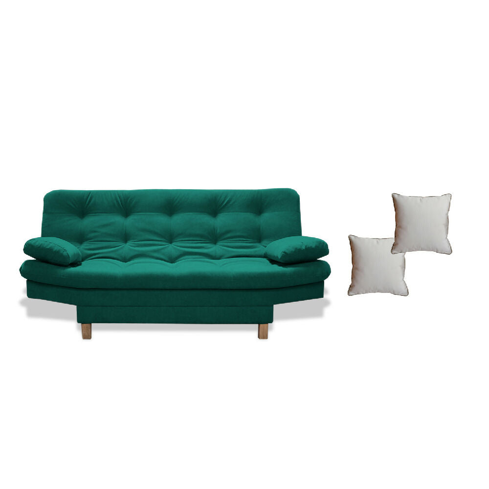 Sofacama Bakers 3 Posiciones Verde + 2 Cojines Decorativos