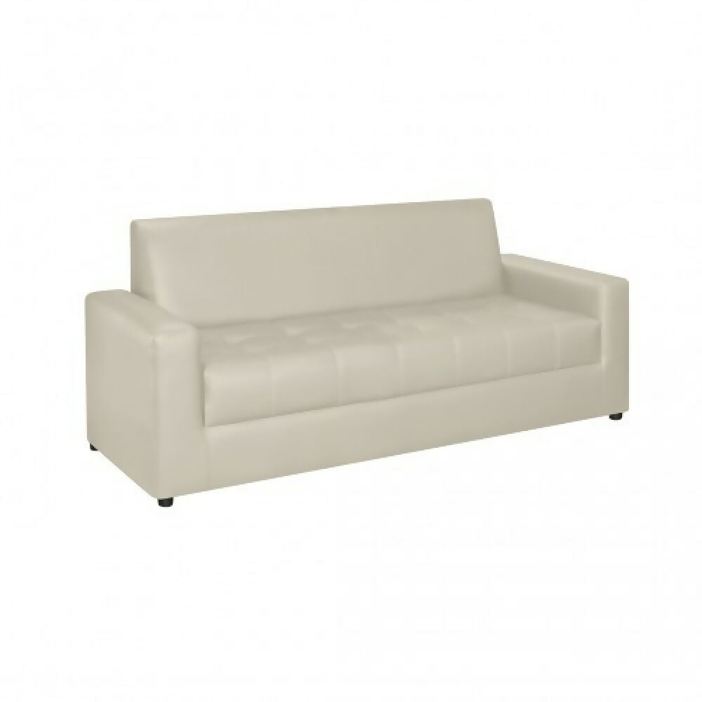 Sofá Alondra L Cuero Sintético Beige 3 Puestos