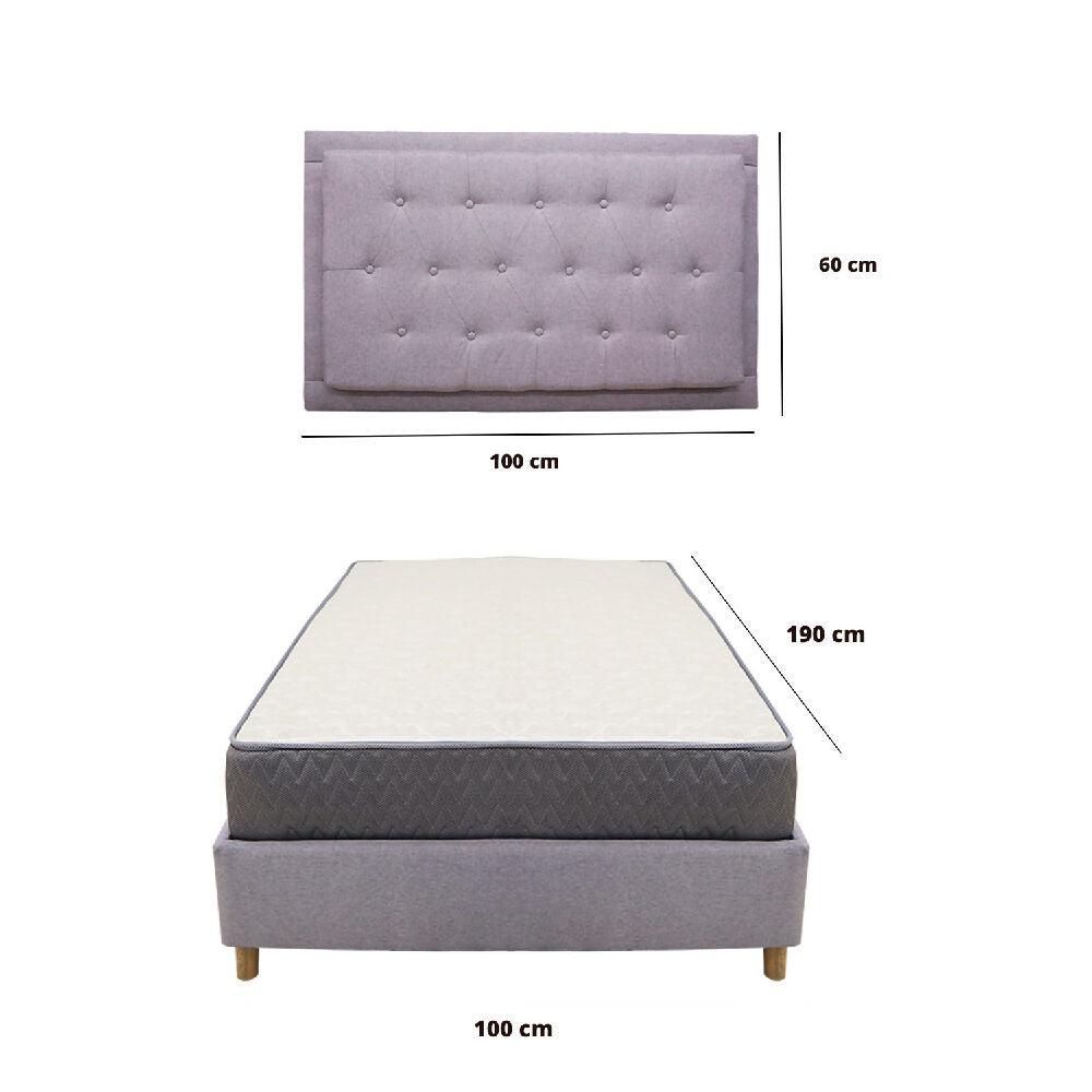 Combo base cama + colchon Tanner 100 sencillo + espaldar