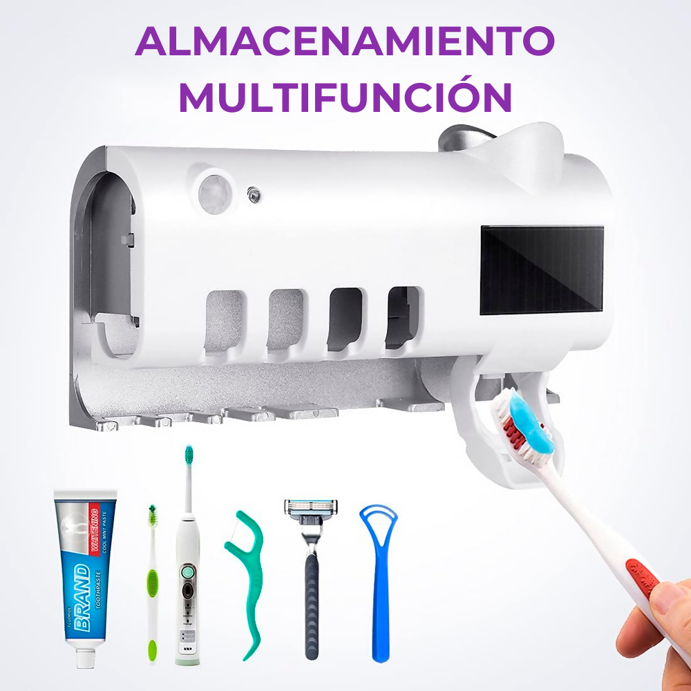Soporte Cepillos Dispensador Crema Dental Esterilizador UV