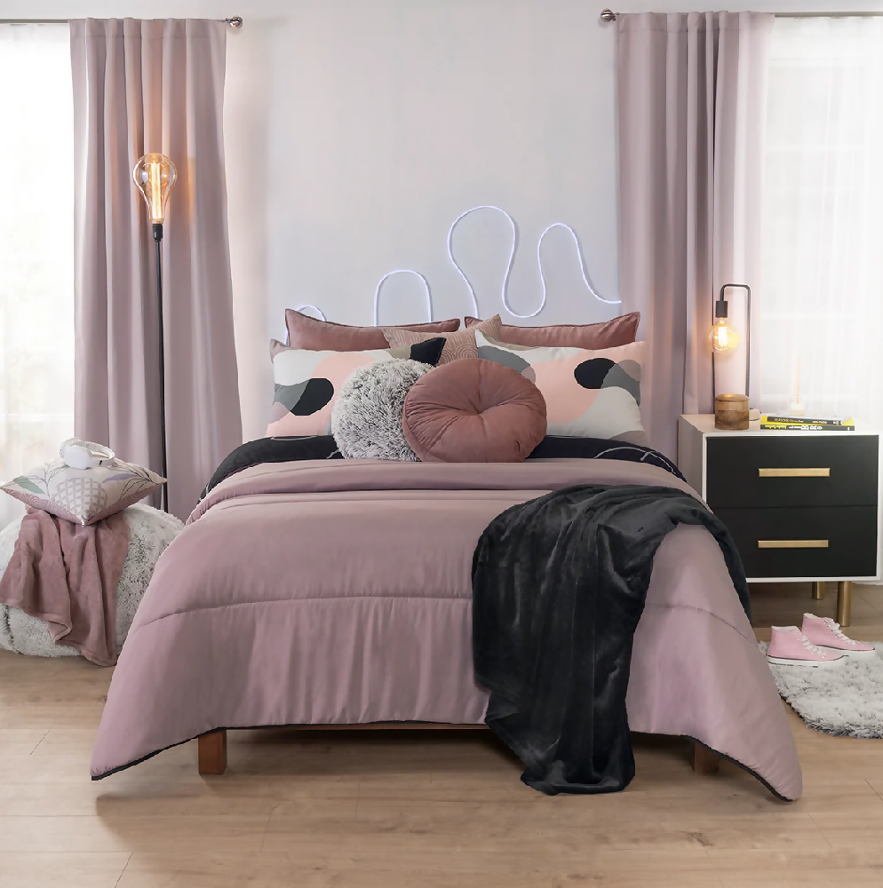 Juego Edredon Bliss, para Cama Doble y Queen, 2 Vistas (Incluye 2 Fundas 1 Cojín)