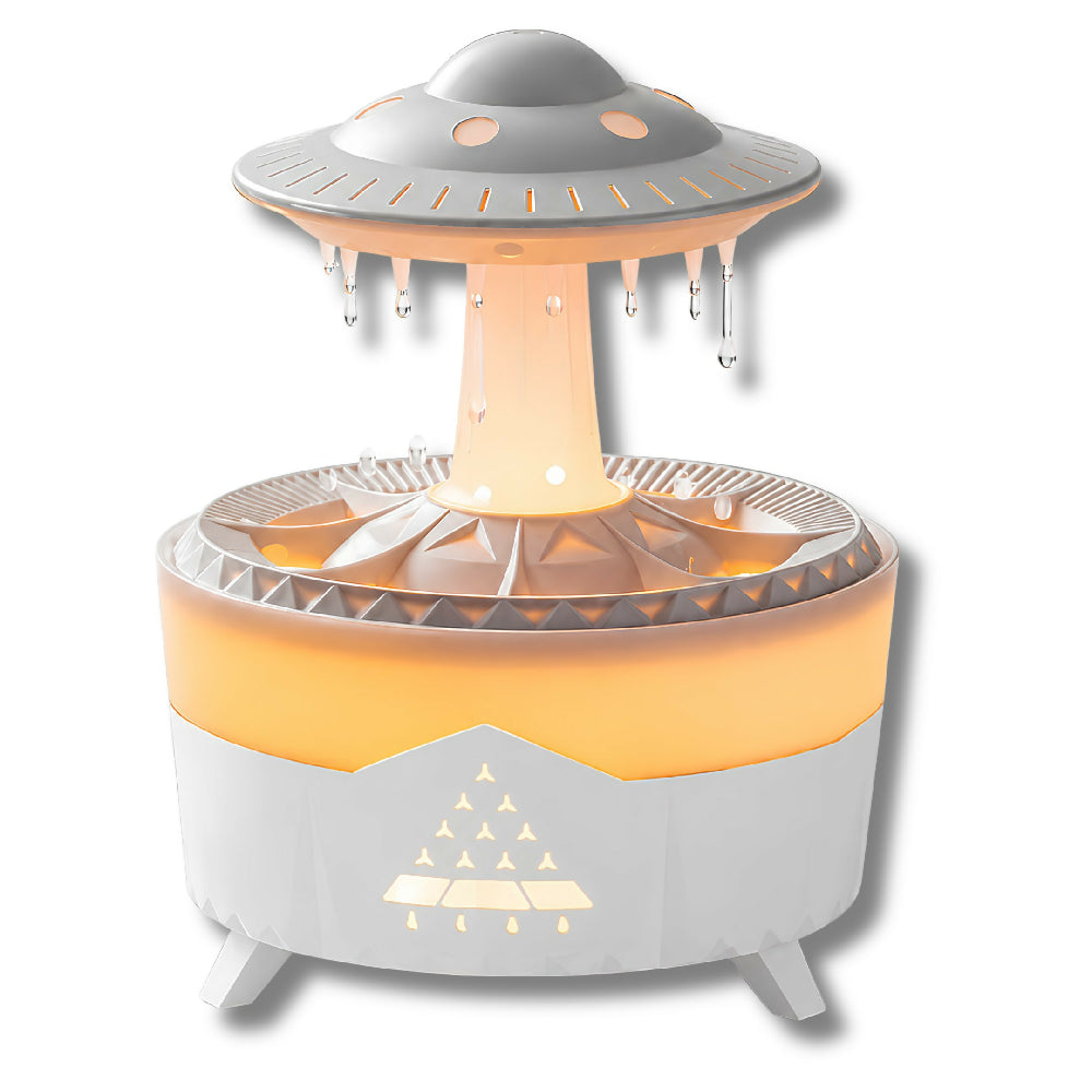 Humidificador Difusor Nube De Lluvia Lampara Gotas De Agua Sonido Real