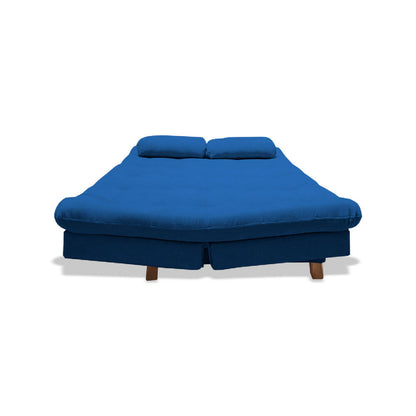 Sofacama Bakers 3 Posiciones Azul Petróleo + 2 Cojines Decorativos